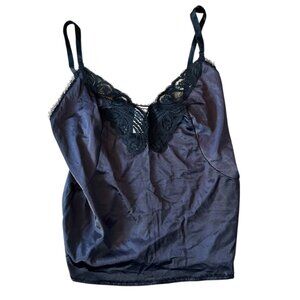 Vintage Body Lites Black Floral Lace Romantic Boudoir Lingerie Camisole Top 34
